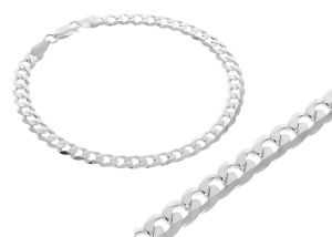 Srebrna bransoletka nierodowana pancerka Próby 925 