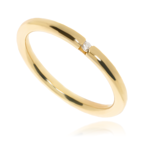 Złoty pierścionek zaręczynowy z diamentem 585