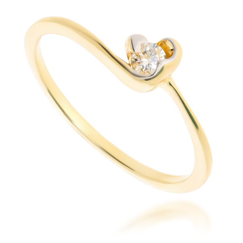 Złoty pierścionek zaręczynowy z diamentem 585