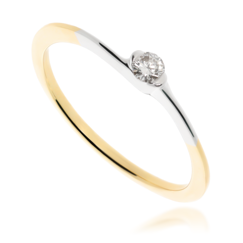 Złoty pierścionek zaręczynowy z diamentem 585