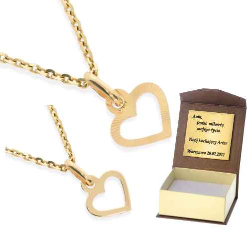 Złota zawieszka serce Próby 585