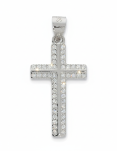 Srebrny krzyżyk z cyrkoniami pr. 925