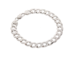 Srebrna bransoletka rodowana pełna pancerka Próby 925