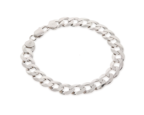 Srebrna bransoletka rodowana pełna pancerka Próby 925