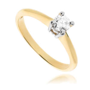 Złoty pierścionek zaręczynowy z diamentem 585 