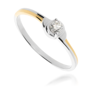 Złoty pierścionek zaręczynowy z diamentem 585 