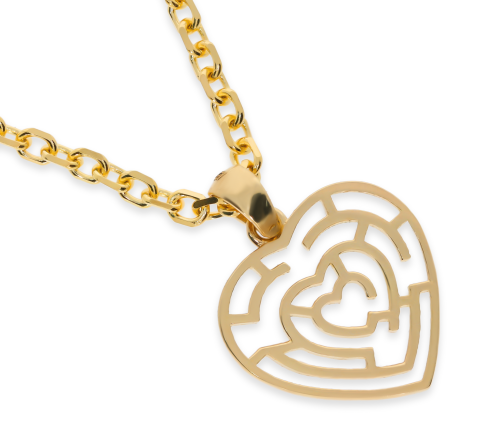 Złota zawieszka serce Próby 585