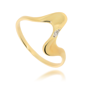 Złoty pierścionek zaręczynowy z diamentem 585 