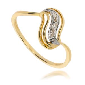 Złoty pierścionek zaręczynowy z diamentem 585 