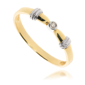 Złoty pierścionek zaręczynowy z diamentem 585 