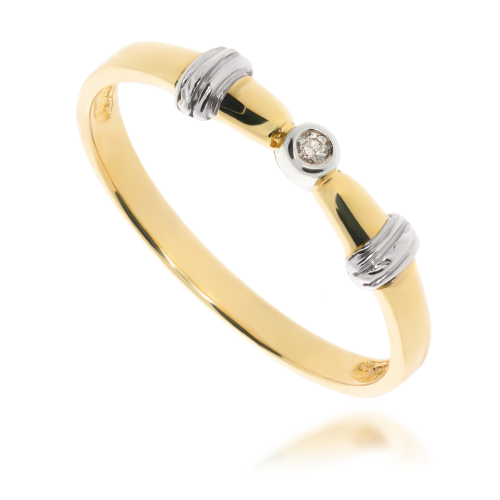 Złoty pierścionek zaręczynowy z diamentem 585