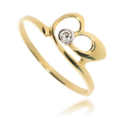 Złoty pierścionek zaręczynowy z diamentem 585