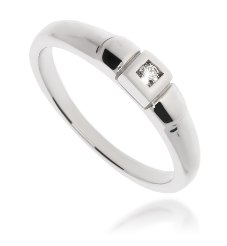 Złoty pierścionek zaręczynowy z diamentem 585