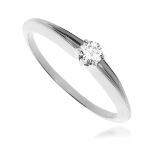 Złoty pierścionek zaręczynowy z diamentem 585 