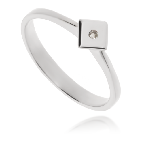 Złoty pierścionek zaręczynowy z diamentem 585