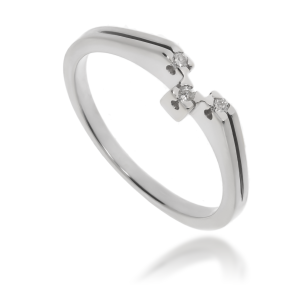 Złoty pierścionek zaręczynowy z diamentami 585