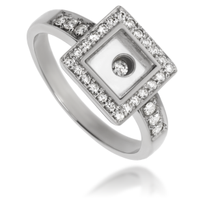 Złoty pierścionek zaręczynowy z diamentami 585