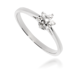 Złoty pierścionek zaręczynowy z diamentami 585