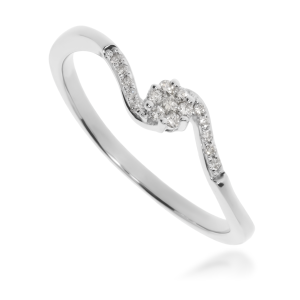 Złoty pierścionek zaręczynowy z diamentami 585