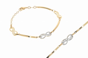 Złota bransoletka. Próby 585. 