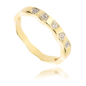 Złoty pierścionek zaręczynowy z diamentami 585 