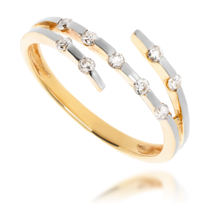 Złoty pierścionek zaręczynowy z diamentami 585 