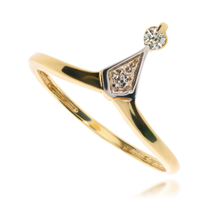 Złoty pierścionek zaręczynowy z diamentami 585