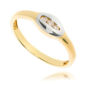 Złoty pierścionek zaręczynowy z diamentami 585 