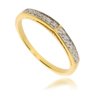 Złoty pierścionek zaręczynowy z diamentami 585 