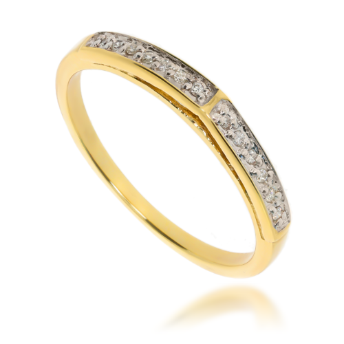 Złoty pierścionek zaręczynowy z diamentami 585