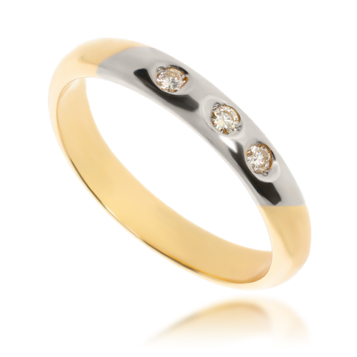 Złoty pierścionek zaręczynowy z diamentami 585