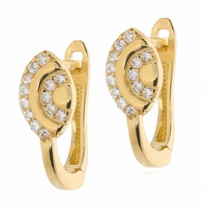 Złote kolczyki z cyrkoniami Próby 585