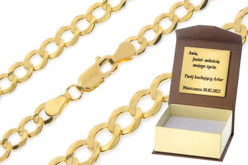 Złoty łańcuszek pełny pancerka Próby 585