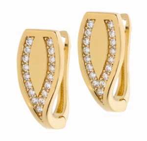 Złote kolczyki z cyrkoniami Próby 585 