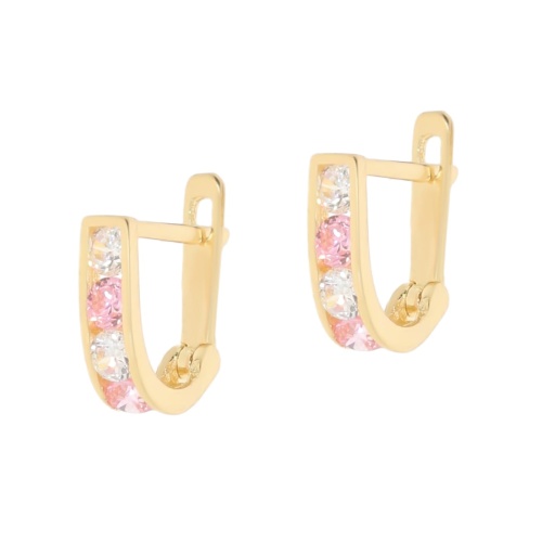 Złote kolczyki z cyrkoniami dziecięce Próby 585