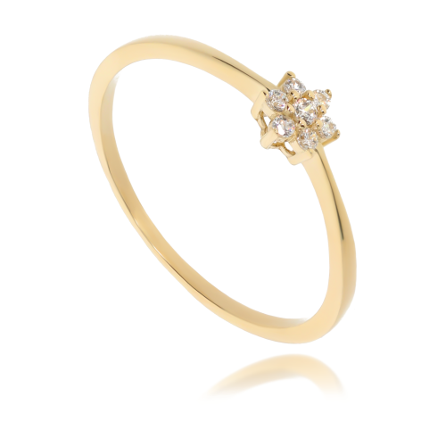 Złoty pierścionek z cyrkonią zaręczynowy Próby 585