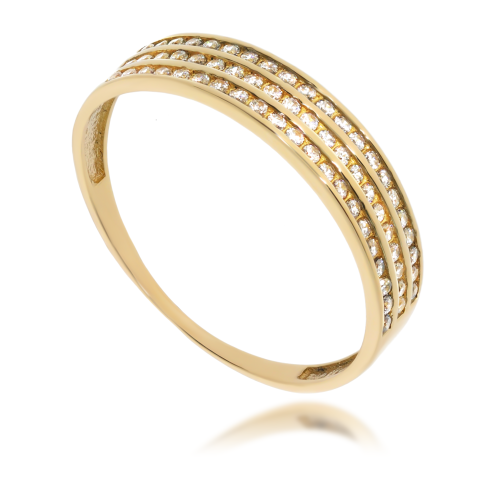 Złoty pierścionek z cyrkonią Próby 585