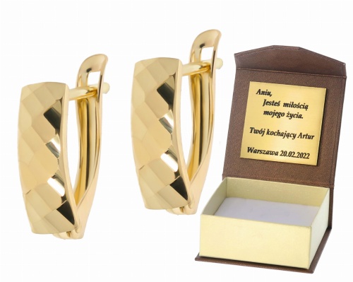 Złote kolczyki bez kamieni Próby 585