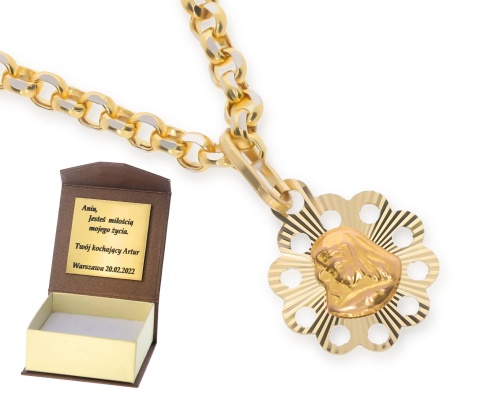 Złoty medalik z wizerunkiem Matka Boska Próby 585