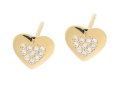 Złote kolczyki serce z cyrkoniami Próby 585