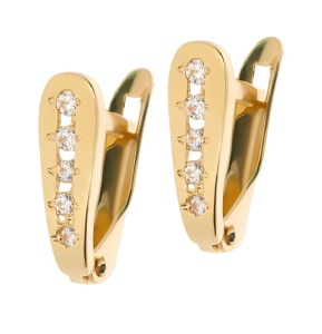 Złote kolczyki z cyrkoniami Próby 585 