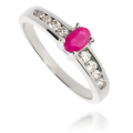 Złoty pierścionek zaręczynowy diament i rubin 585