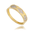 Złoty pierścionek z cyrkonią Próby 585