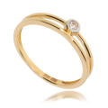 Złoty pierścionek z cyrkonią Próby 585