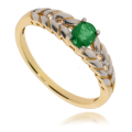 Złoty pierścionek zaręczynowy diament szmaragd 585
