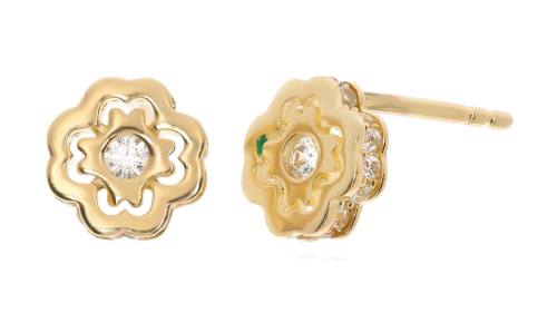 Złote kolczyki z cyrkoniami Próby 585