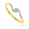 Złoty pierścionek zaręczynowy z diamentami 585