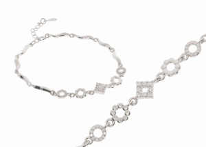 Srebrna bransoletka rodowana Próby 925 