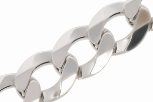 Srebrny łańcuszek rodowany Pancerka  Próby 925 