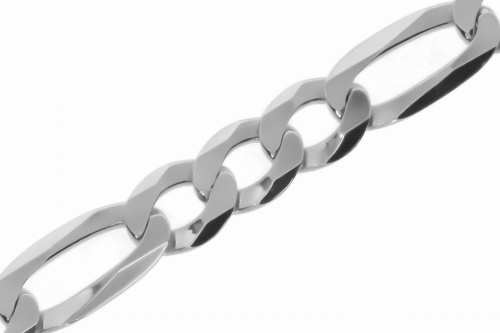 Srebrny łańcuszek rodowany figaro Próby 925